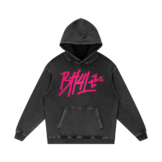 BH4L Acid Wash Hoodie Pink