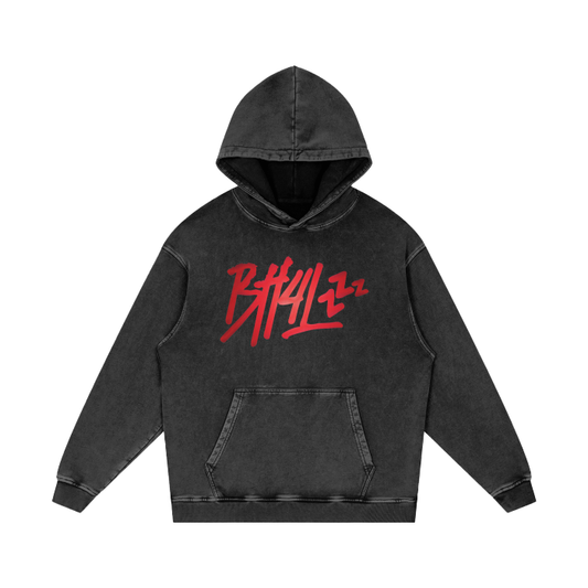 BH4L Acid Wash Hoodie Red